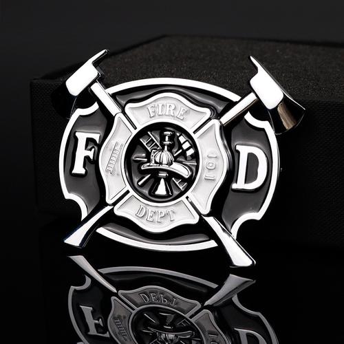消防局消防员金属车标fire dept车贴标志改装车身贴尾标划痕装饰